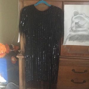 Flapper vintage black beaded dress